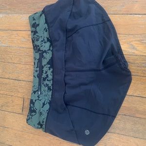 Green and black lululemon speed up shorts